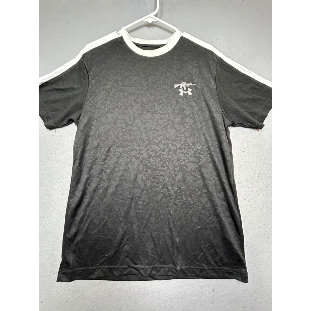 Under Armour T Shirt Polyester Gray Black Camo XXL Mens